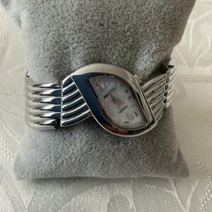 Daniel Mohsin Vintage Women’s Silver Tone Hinged Cuff Watch